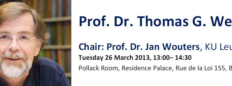Lezing met Prof. Dr. THomas G. Weiss “Is there a future for the United Nations?”
