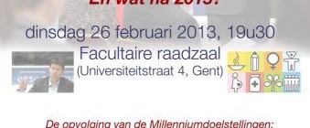 Lezing: "UN Millenium Development Goals... En wat na 2015?" met Prof. Dries Lesage